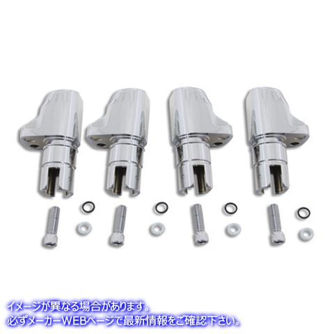 10-0593 クロームアルミ合金タペットブロックセット 取寄せ Vツイン Chrome Aluminum Alloy Tappet Block Set (検索用／18617-86