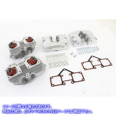 10-1127 ポリッシュロッカーボックス付きシリンダーヘッドセット 取寄せ Vツイン Cylinder Head Set with Polished Rocker Box (