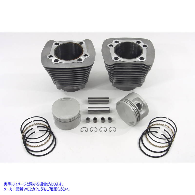 11-2609 レプリカ 1200cc シリンダーとピストンキット シルバー 取寄せ Vツイン Replica 1200cc Cylinder and Piston Kit Silver