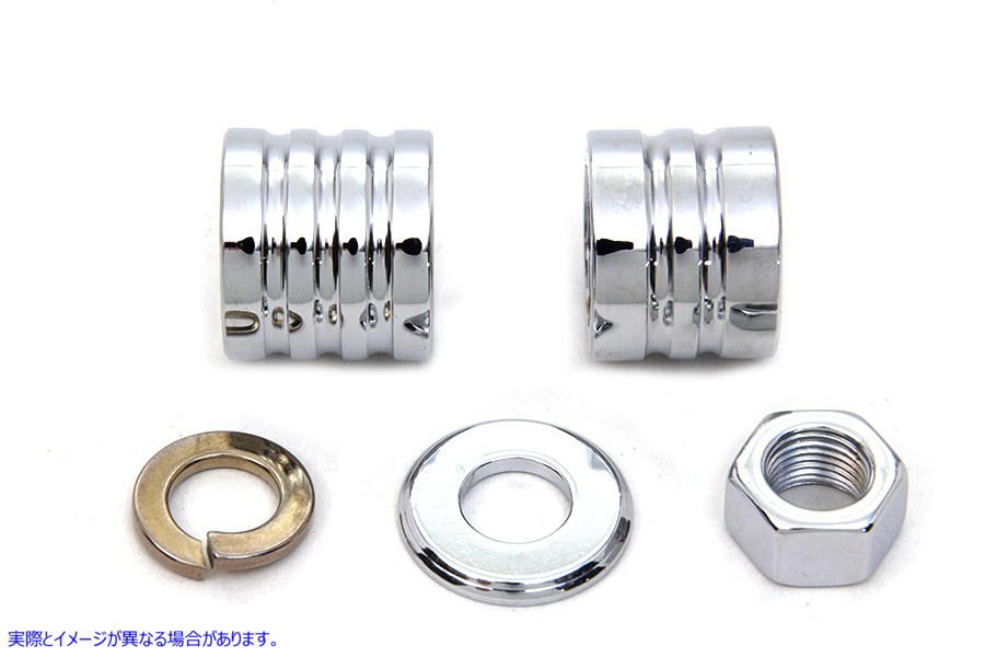 2021-5 フロント アクスル スペーサー キット グルーブ スタイル クローム Front Axle Spacer Kit Groove Style Chrome 取寄せ V