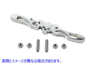 21-0557 クローム シフター ロッド スカル スタイル Chrome Shifter Rod Skull Style 取寄せ Vツイン (検索用／