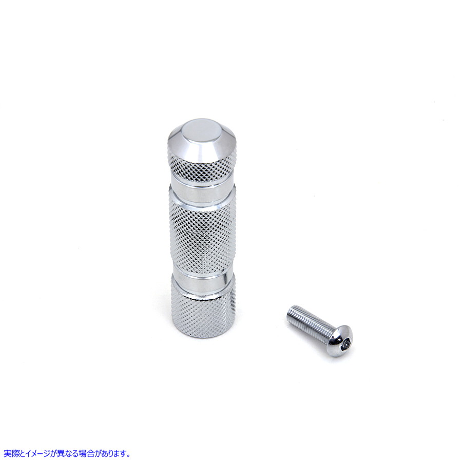 21-0569 クロムローレット加工4溝付きシフターペグ Chrome Knurled Four Grooved Shifter Peg 取寄せ Vツイン (検索用／