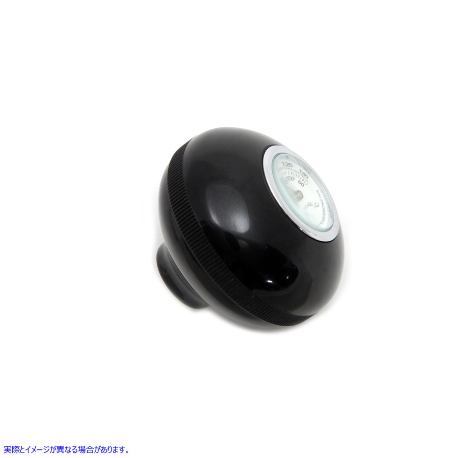 21-0832 温度ゲージ付き大型ブラックシフターノブ Large Black Shifter Knob with Temperature Gauge 取寄せ Vツイン (検索用／