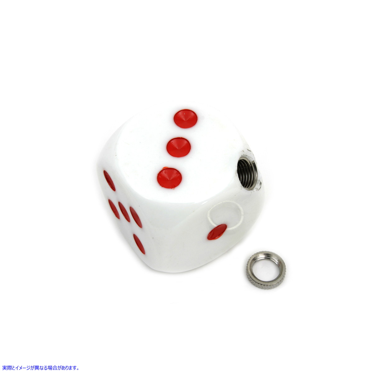 21-0938 ホワイトダイススタイルシフターノブ 取寄せ Vツイン White Dice Style Shifter Knob (検索用／