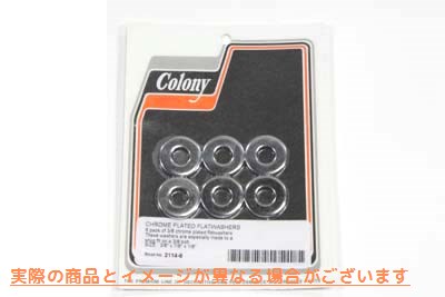 2114-6 クローム平ワッシャー 3/8インチ Chrome Flat Washer 3/8 inch 取寄せ Vツイン (検索用／ Colony