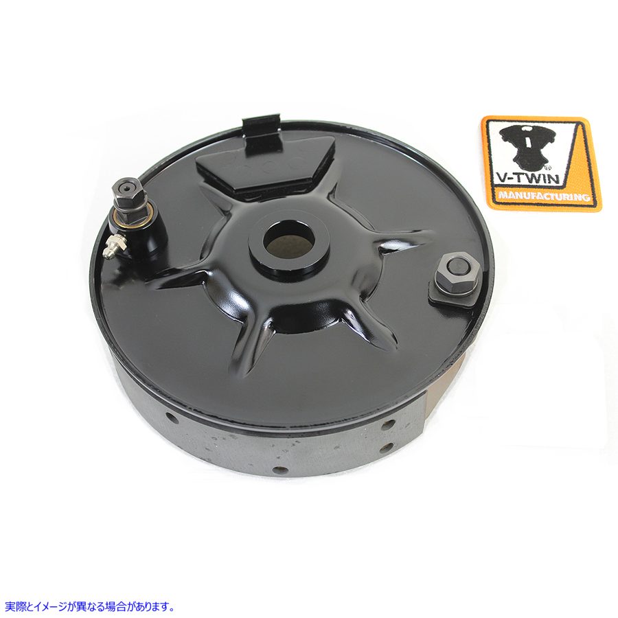 22-0075 リアメカニカルブレーキバッキングプレートキットブラック 取寄せ Vツイン Rear Mechanical Brake Backing Plate Kit Bl