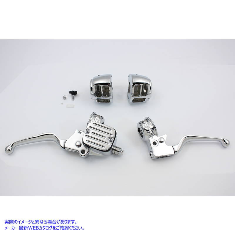 22-0804 輪郭スタイルクロームハンドルバーコントロールキット Contour Style Chrome Handlebar Control Kit 取寄せ Vツイン (検