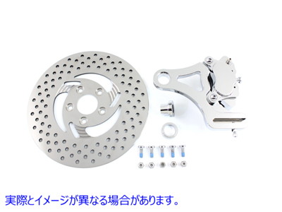 23-0281 取寄せ Vツイン Chrome Rear 4 Piston Caliper and 11-1/2 inch Disc Kit (検索用／