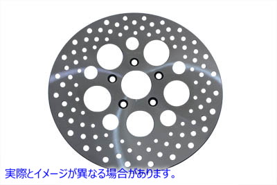 23-0368 11-1/2 インチ ドリルド フロント ブレーキ ディスク 11-1/2 inch Drilled Front Brake Disc 取寄せ Vツイン (検索用／4