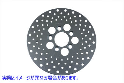 23-0370 10 インチ ドリルド フロント ブレーキ ディスク スチール 取寄せ Vツイン 10 inch Drilled Front Brake Disc Steel (検