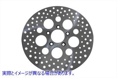 23-0379 11-1/2 インチ ドリルド フロント ブレーキ ディスク 11-1/2 inch Drilled Front Brake Disc 取寄せ Vツイン (検索用／4