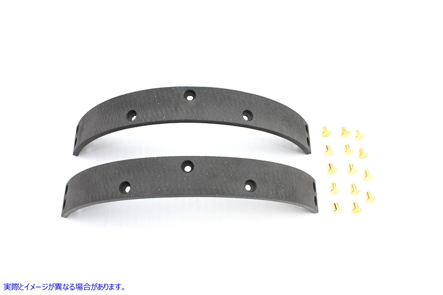 23-0505 リベット付きリアブレーキシューライニング 取寄せ Vツイン Rear Brake Shoe Linings with Rivets (検索用／44432-54 Du