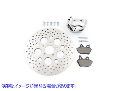23-0562 Chrome Front 4 Piston Left Side Caliper and Disc Kit 取寄せ Vツイン (検索用／