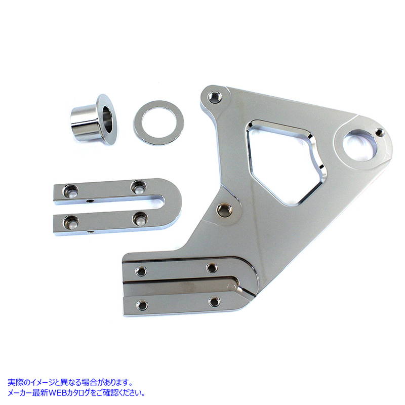 23-0792 クローム左側リアブレーキキャリパーブラケット Chrome Left Side Rear Brake Caliper Bracket 取寄せ Vツイン (検索用