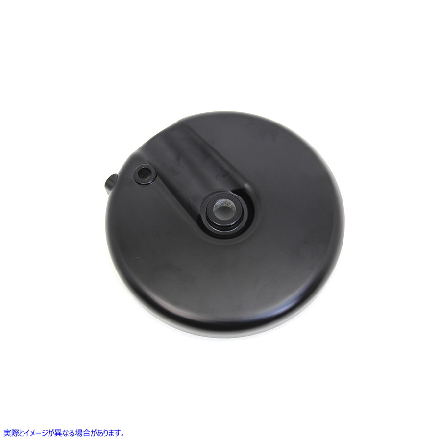 23-0873 フロントブレーキバッキングプレート右側 ブラック 取寄せ Vツイン Front Brake Backing Plate Right Side Black (検索