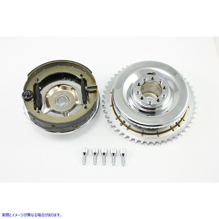 23-0877 リアメカニカルブレーキドラムキットクローム Rear Mechanical Brake Drum Kit Chrome 取寄せ Vツイン (検索用／