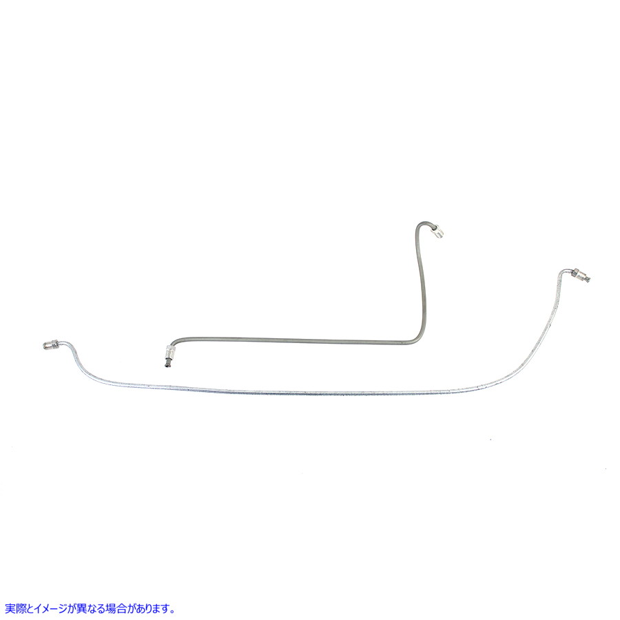 23-1326 スチール製リアブレーキラインセット 亜鉛メッキ 取寄せ Vツイン Steel Rear Brake Line Set Zinc Plated (検索用／