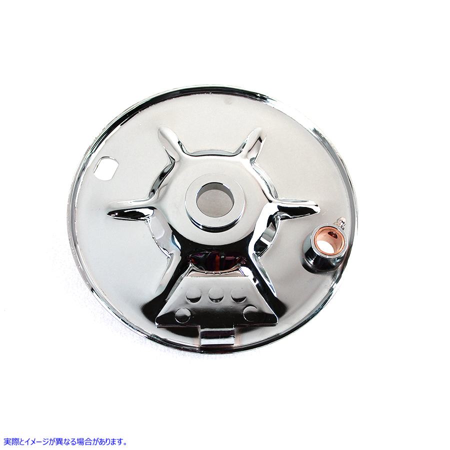 23-1333 リアブレーキバッキングプレートクローム Rear Brake Backing Plate Chrome 取寄せ Vツイン (検索用／41650-37