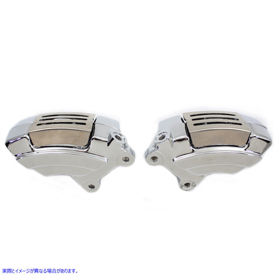 23-1712 Chrome Front 4 Piston Caliperセット Chrome Front 4 Piston Caliper Set 取寄せ Vツイン (検索用／44023-08 83027-08 Edart