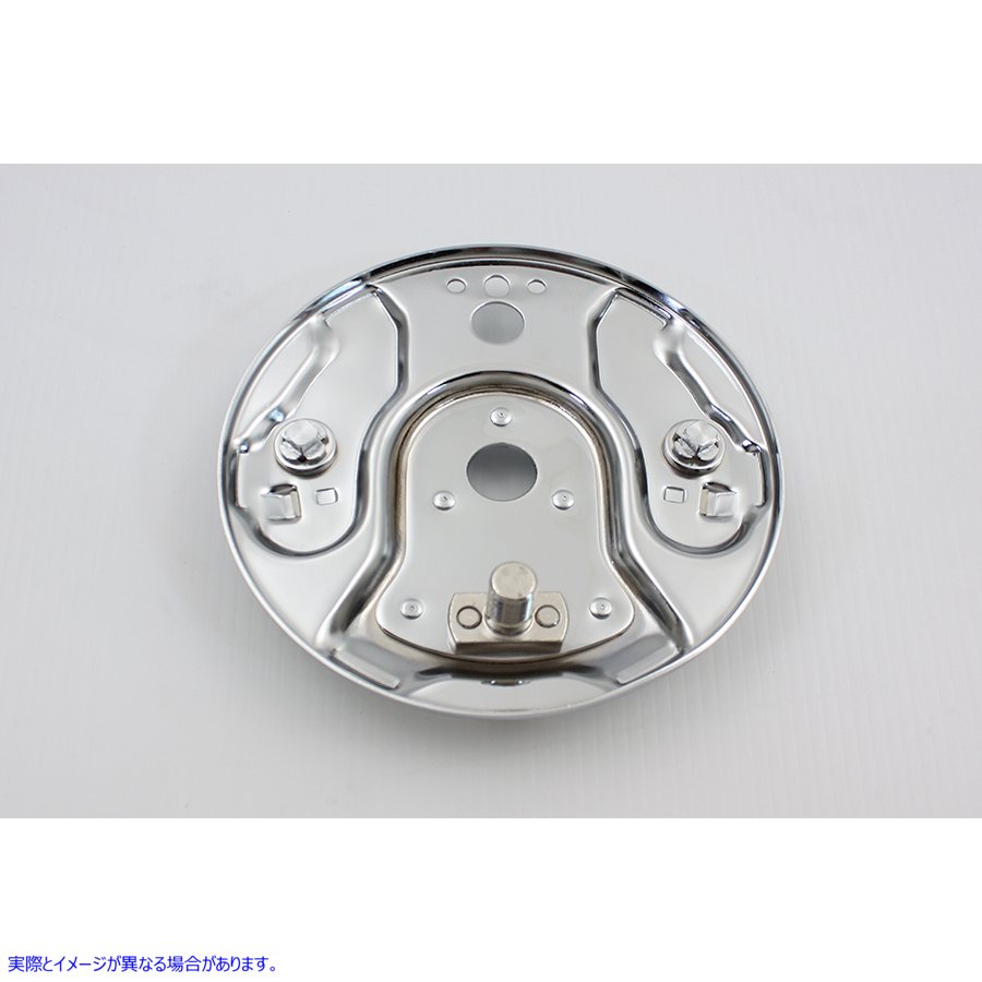 23-3022 リア油圧ブレーキ バッキング プレート クローム 取寄せ Vツイン Rear Hydraulic Brake Backing Plate Chrome (検索用／