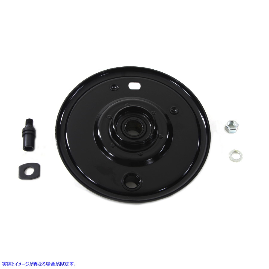 23-3077 フロントメカニカルブレーキバッキングプレート ブラック Front Mechanical Brake Backing Plate Black 取寄せ Vツイン