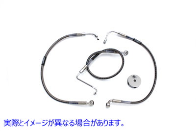 23-8731 ステンレススチール製フロントブレーキホース 22-5/8 インチおよび 19-1/2 インチ Stainless Steel Front Brake Hoses 2