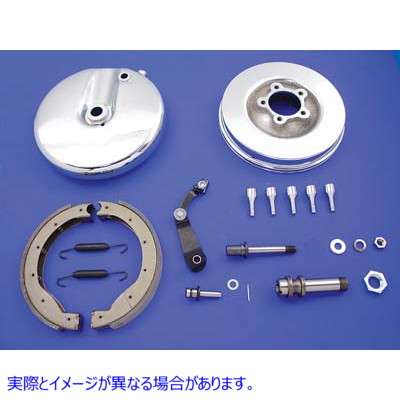 23-9204 フロント ブレーキ バッキング プレート キット 左側 サテン クローム 取寄せ Vツイン Front Brake Backing Plate Kit L