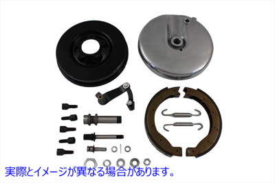 23-9218 フロント ブレーキ バッキング プレート キット 左側 ブラック 取寄せ Vツイン Front Brake Backing Plate Kit Left Sid