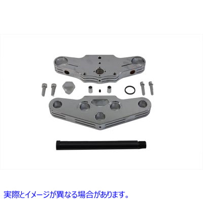24-0069 Chrome Ball Milled Triple Tree Set 取寄せ Vツイン (検索用／ V-Twin