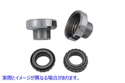 24-0253 フォークネックカップとベアリングキットクローム Fork Neck Cup and Bearing Kit Chrome 取寄せ Vツイン (検索用／