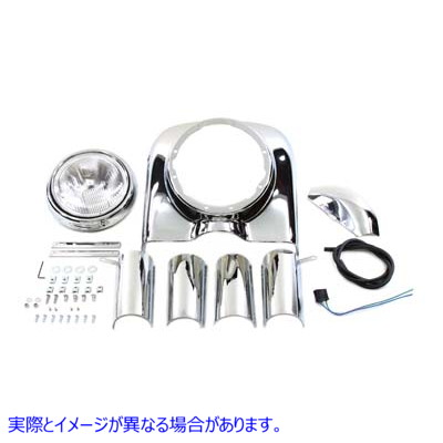 24-0286 7インチヘッドランプカウルキット クローム 7 inch Headlamp Cowl Kit Chrome 取寄せ Vツイン (検索用／