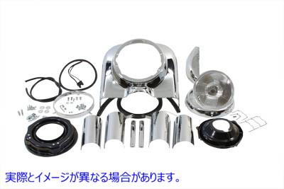 24-0287 7インチヘッドランプカウルキット クローム 7 inch Headlamp Cowl Kit Chrome 取寄せ Vツイン (検索用／