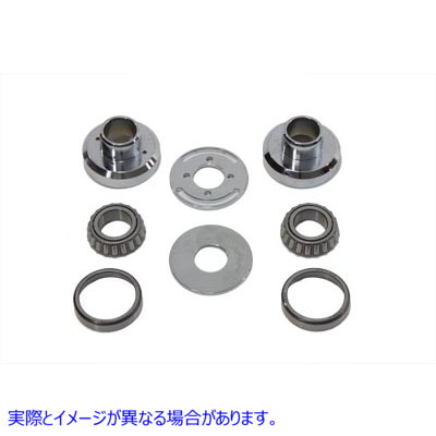 24-0296 クロームフォークストップネックカップキット Chrome Fork Stop Neck Cup Kit 取寄せ Vツイン (検索用／