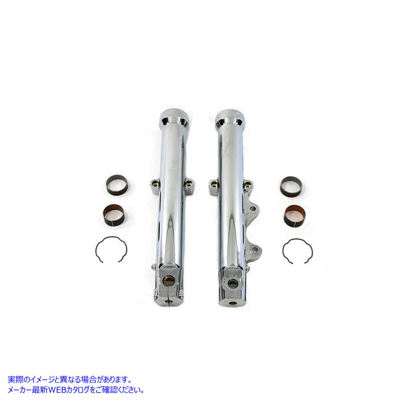 24-0373 39mm フォークスライダー クローム シングルディスク 取寄せ Vツイン 39mm Fork Sliders Chrome Single Disc (検索用／4