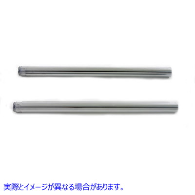 24-0412 クローム 41mm フォークチューブセット 全長 24-1/4 インチ Chrome 41mm Fork Tube Set 24-1/4 inch Total Length 取寄