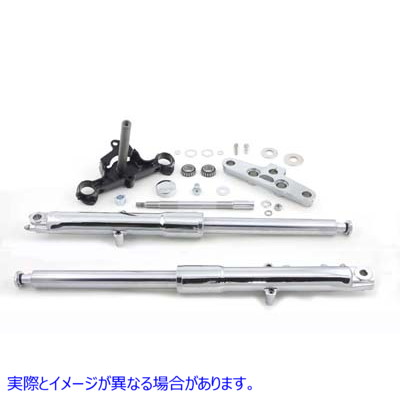 24-0515 クロームスライダー付きフォークアセンブリ Fork Assembly with Chrome Sliders 取寄せ Vツイン (検索用／