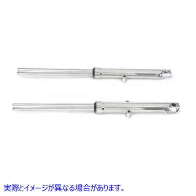 24-0590 39mm フォークチューブアセンブリ (クロームスライダー付き) 39mm Fork Tube Assembly with Chrome Sliders 取寄せ Vツ