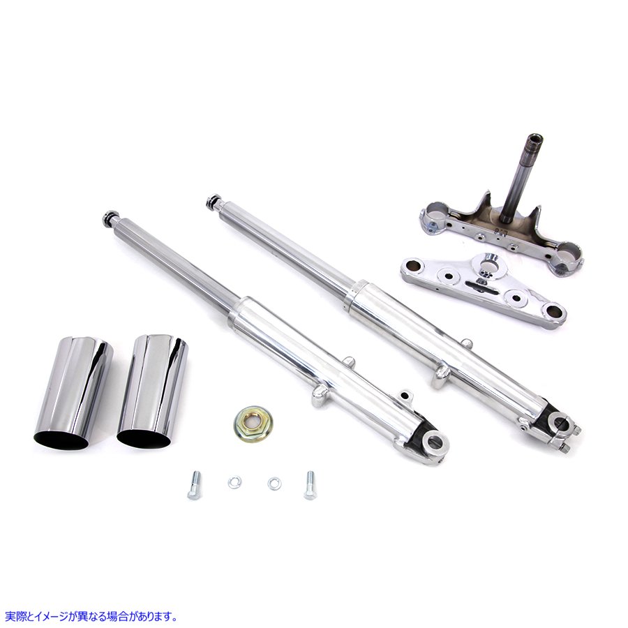 24-0755 41mm Fork Assembly with Chrome Sliders 取寄せ Vツイン (検索用／