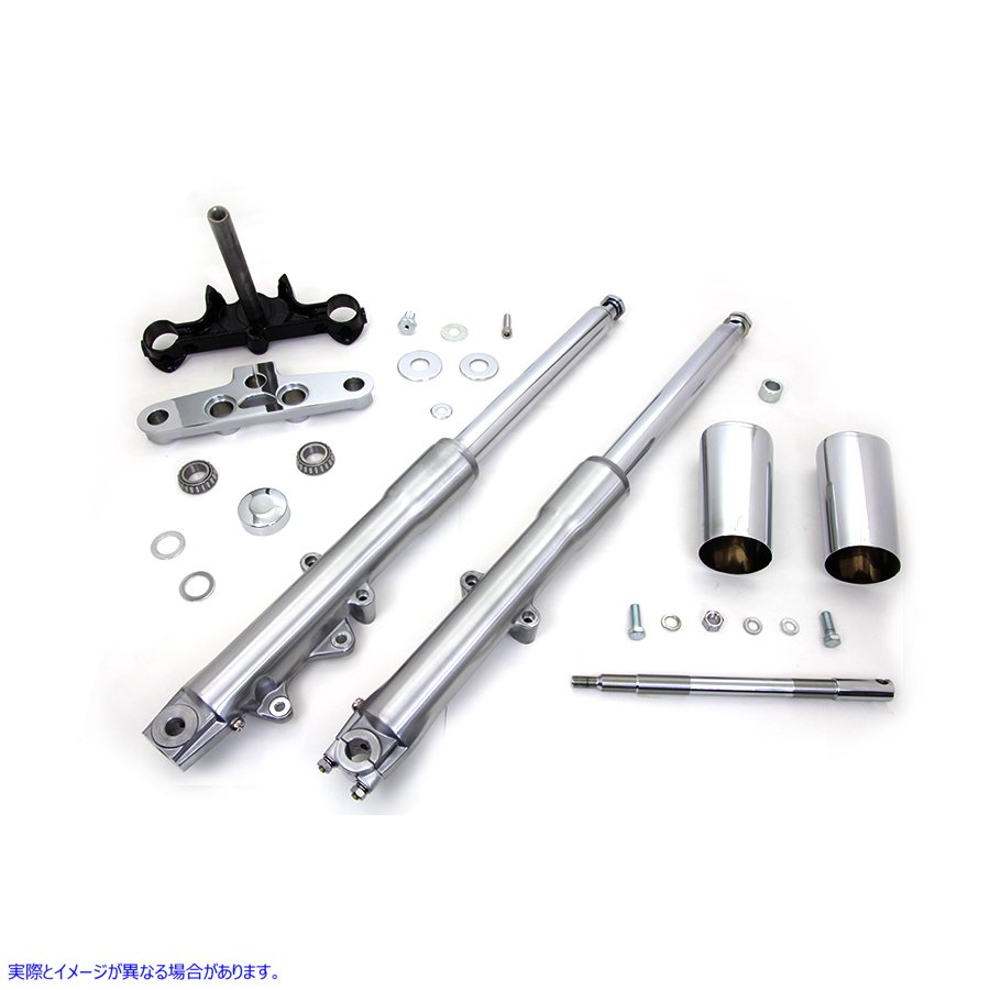 24-0765 41mm フォークアセンブリ (ポリッシュスライダー付き) 41mm Fork Assembly with Polished Sliders 取寄せ Vツイン (検索