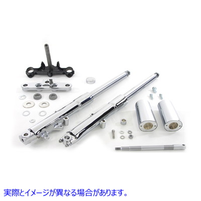 24-0766 41mm フォークアセンブリ (クロームスライダー付き) 取寄せ Vツイン 41mm Fork Assembly with Chrome Sliders (検索用／