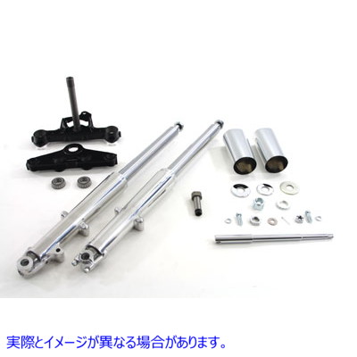 24-0866 Fork Assembly with Polished Sliders Left Side Drum Brake 取寄せ Vツイン (検索用／