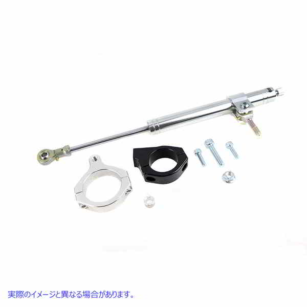 24-1243 クロームフォークステアリングダンパーキット Chrome Fork Steering Damper Kit 取寄せ Vツイン (検索用／