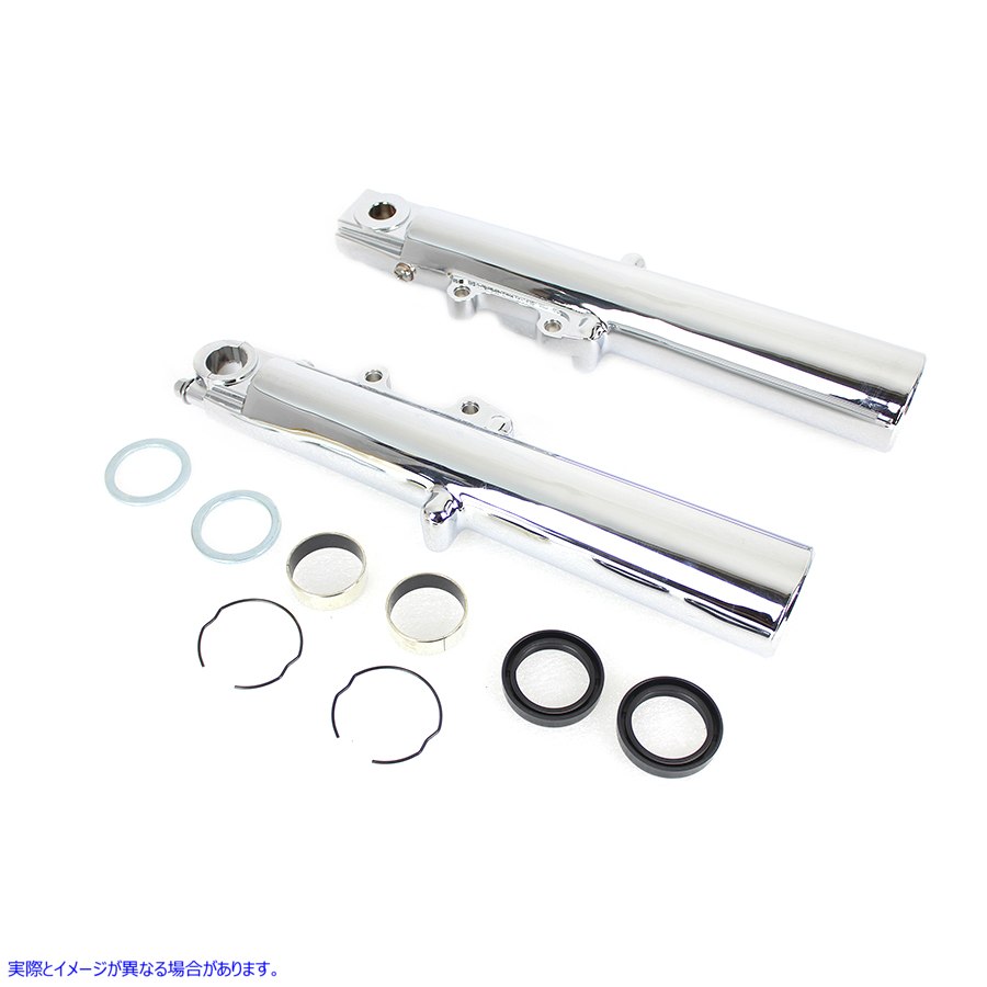 24-1340 クロームロアフォークスライダーセット 取寄せ Vツイン Chrome Lower Fork Slider Set (検索用／45500167