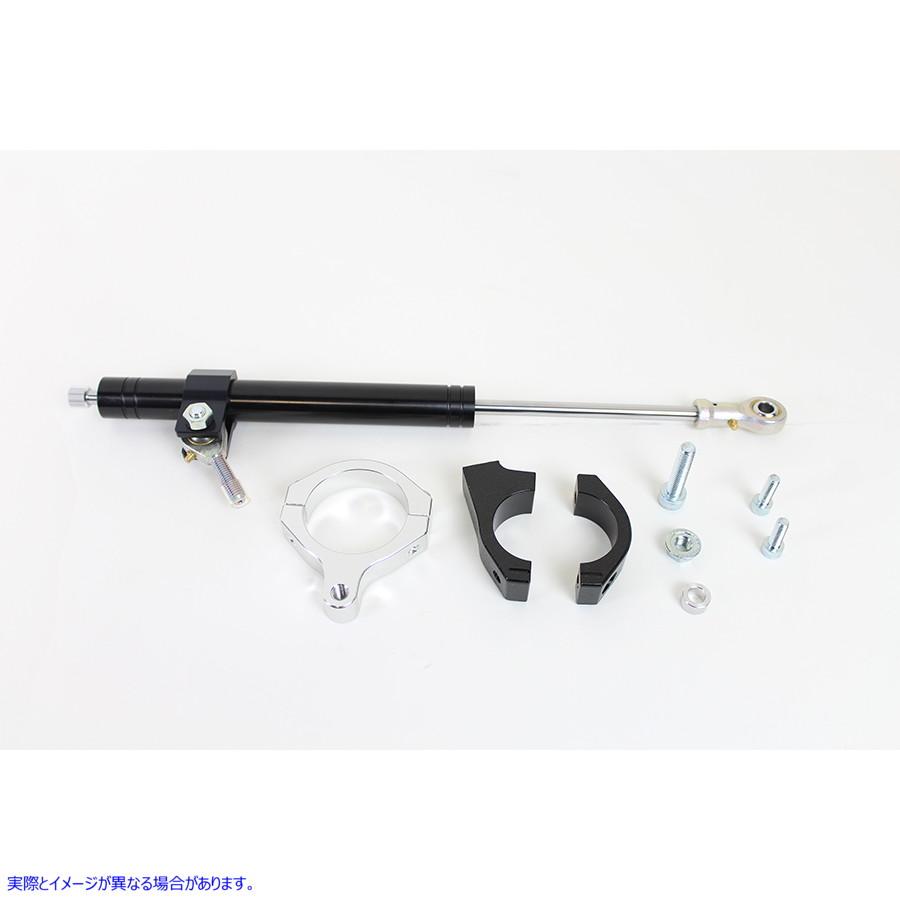 24-1378 ブラックフォークステアリングダンパーキット Black Fork Steering Damper Kit 取寄せ Vツイン (検索用／