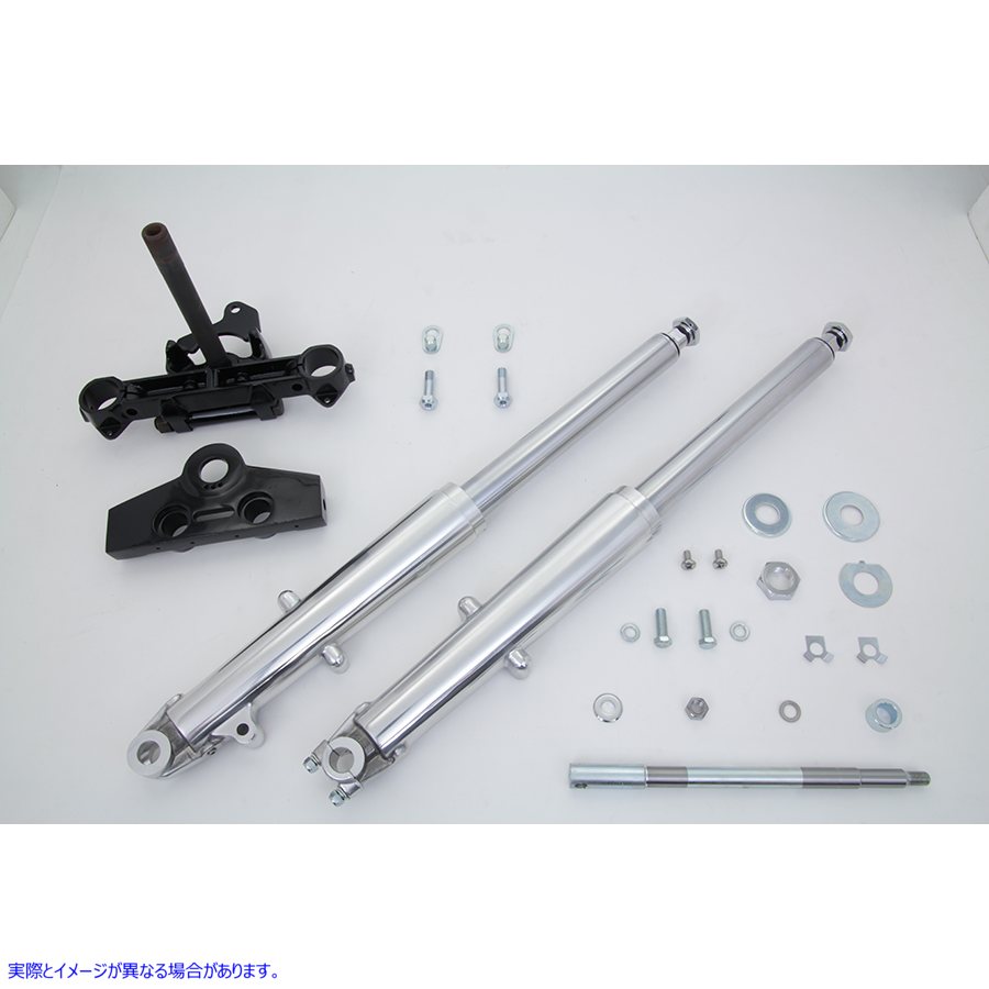 24-1865 41mm 調整可能なフォークアセンブリ (ポリッシュスライダー付き) 取寄せ Vツイン 41mm Adjustable Fork Assembly with P