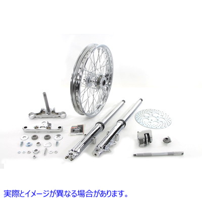 24-2018 41mm フロントフォークホイールアセンブリ (クロームスライダー付き) 取寄せ Vツイン 41mm Front Fork Wheel Assembly w