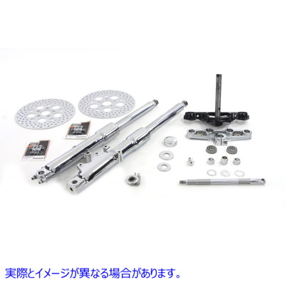 24-2120 クロームスライダー付きフォークアセンブリ 取寄せ Vツイン Fork Assembly with Chrome Sliders (検索用／