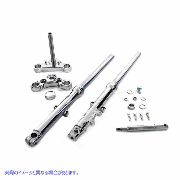 24-8563 39mm フォーク アセンブリ クローム シングル ディスク、クローム スライダー付き 取寄せ Vツイン 39mm Fork Assembly C