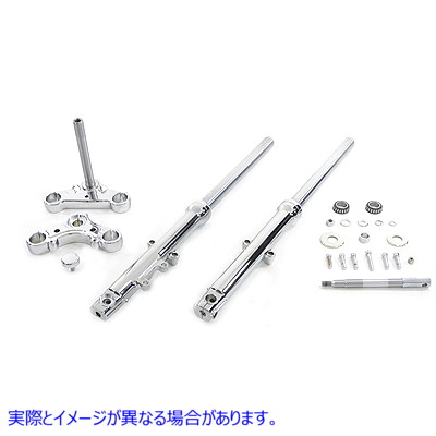 24-8565 39mm フォークアセンブリ (クロームスライダー付き) シングルディスク 39mm Fork Assembly with Chrome Sliders Single