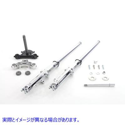 24-8571 35mm Fork Assembly with Chrome Sliders Dual Disc 取寄せ Vツイン (検索用／